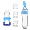silicone feeding bottle, feeding bottle, feeding bottle with spoon