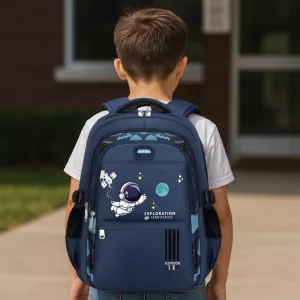 school bag, kids backpack, space school bag, astronaut kids backpack, spacious school bag, waterproof school bag, ergonomic kids backpack