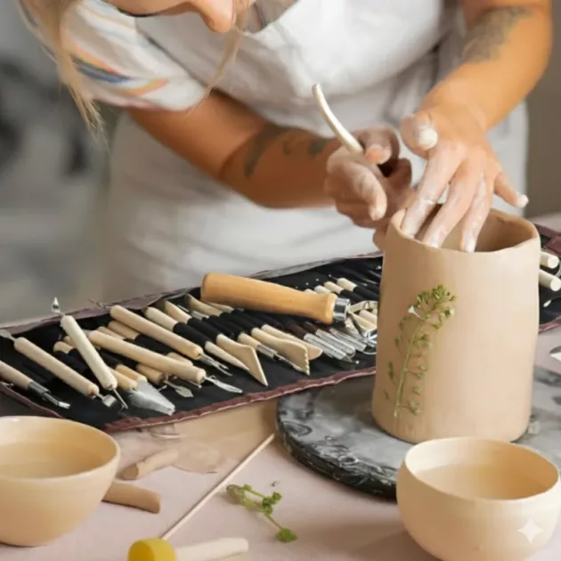 pottery tools, clay tools, clay sculpting tools, pottery trimming tools