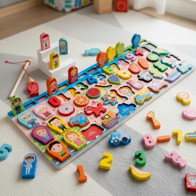 wooden montessori toy, educational toy, busy board, preschool toy