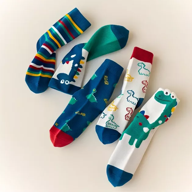 crew socks, cute crew socks, dinosaur socks, warm socks, cotton socks