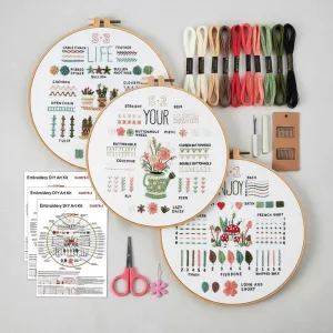 embroidery kit, cute embroidery kit, embroidery starter kit, embroidery hoop