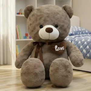 love heart teddy bear, teddy bear holding heart, big teddy bear with heart, cute teddy bear with heart