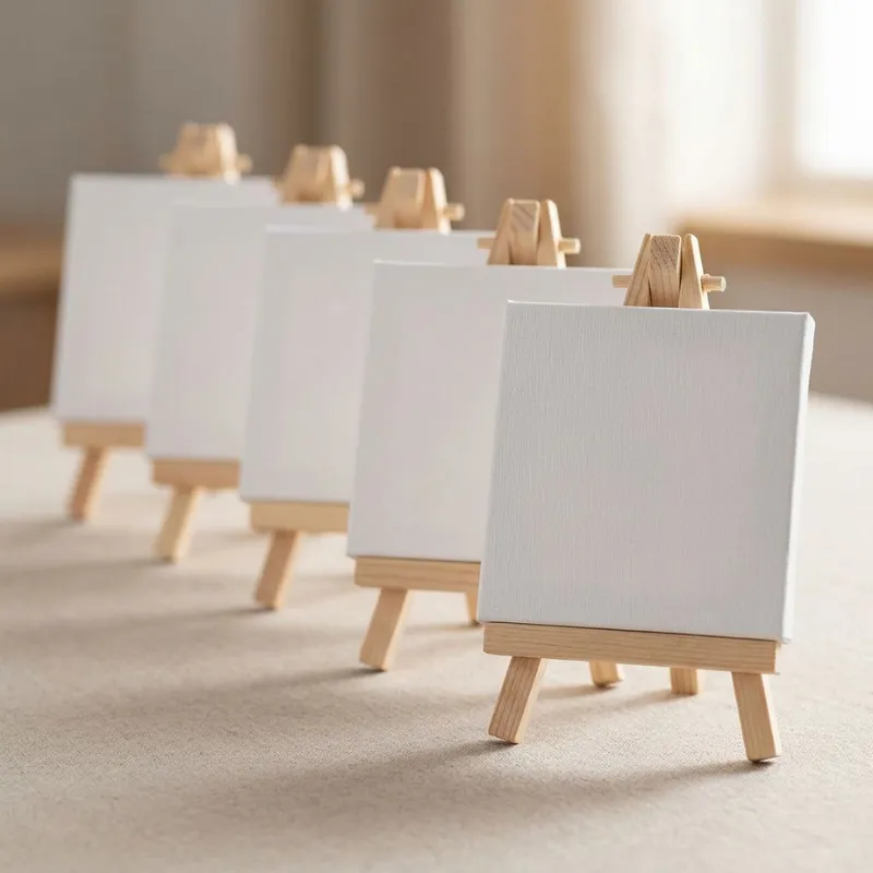 mini wooden canvas with stand, mini canvas and easel, wooden easel stand